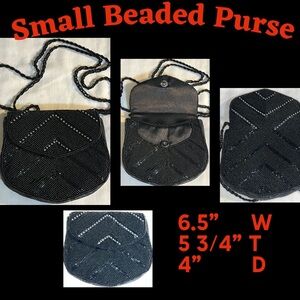 Small Black Beaded Purse